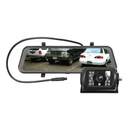 AVS 8.8" AHD 720P CLIP ON REAR VIEW FULL SCREEN MIRROR KIT WITH AHD HEAVY DUTY CAMERA