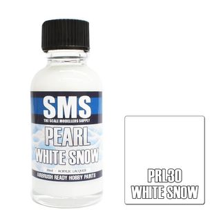 AIRBRUSH PAINT 30ML PEARL WHITE SNOW ACRYLIC LACQUER SCALE MODELLERS SUPPLY