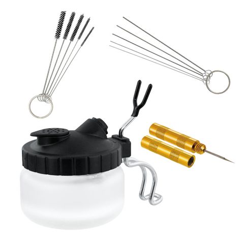 FORMULA AIRBRUSH CLEANING SET WITH SPRAY OUT POT AND BRUSHES