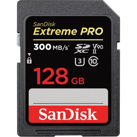 SANDISK EXTREME PRO SDXC 128GB UP TO R300MB/S W260MB/S SD CARD UHS-II V90