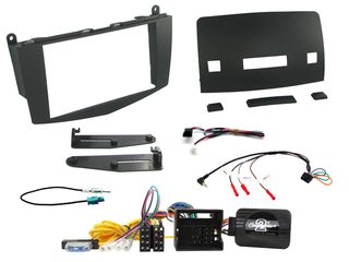 FITTING KIT MERCEDES C CLASS W204 2007 - 2011 DOUBLE DIN (BLACK) COMPLETE KIT WITH BUTTON RELOCATION