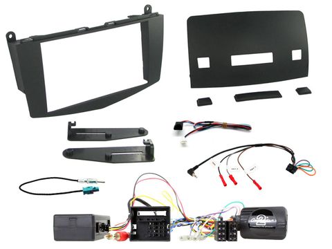 FITTING KIT MERCEDES C CLASS W204 2007 - 2011 DOUBLE DIN (BLACK) COMPLETE KIT WITH BUTTON RELOCATION