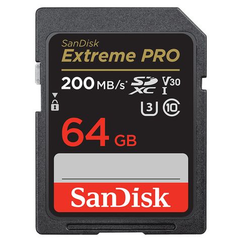 SANDISK EXTREME PRO SDXC 64GB UP TO R200MB/S W90MB/S SD CARD UHS-I V30