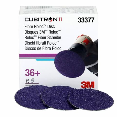 3M 33377  ROLOC CUBITRON II 50MM DISK 36+ BOX OF 15 DISCS