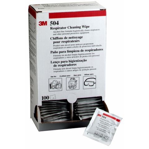 3M 504 RESPIRATOR CLEANING WIPES BOX 100
