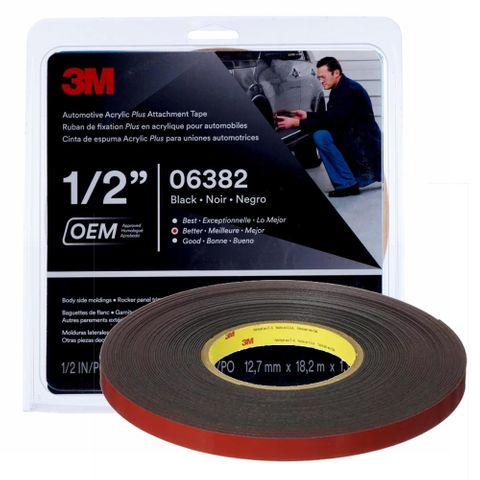 3M 6382 AUTOMOTIVE ACRYLIC PLUS ATTACHMENT TAPE 12.7MM X 18.3M