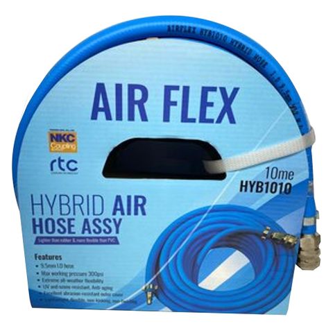 AIRFLEX HYBRID HOSE ASSY 10M X 9.5MM C/W HI-FLO FITTINGS