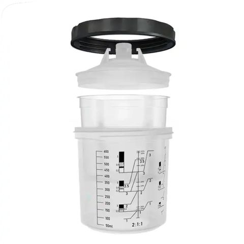 HANSPRAY SPEEDY PAINT SYSTEM 800ML LINERS/LIDS + HARD CUP 125 MICRON 50/BOX