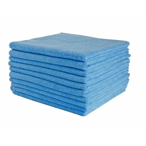 MICROFIBRE CLOTH 400MM X 400MM 300GSM BLUE 10PK