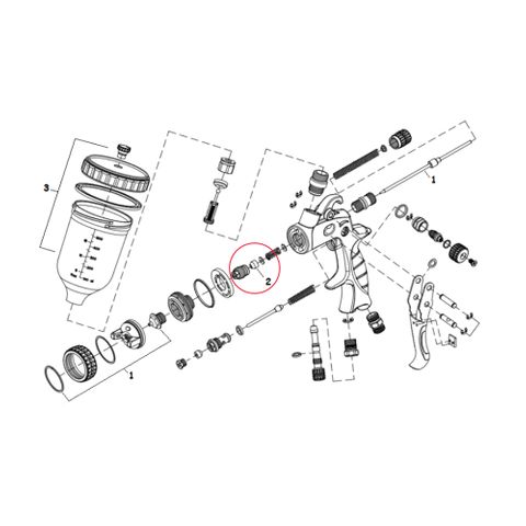 IWATA 2SPRAY NEEDLE PACKING FOR PS.GRAVITY / SUCTION GUN