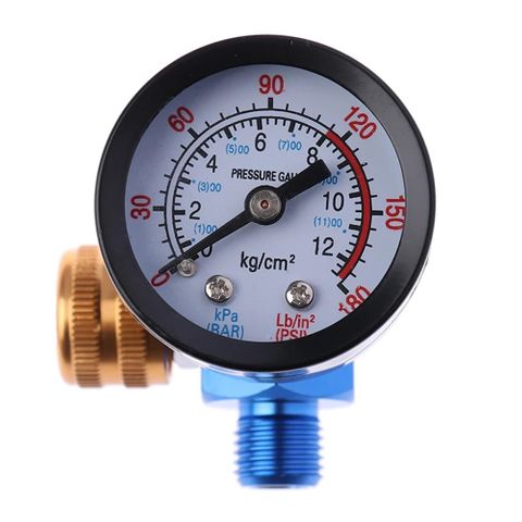 FORMULA AIR REGULATOR WITH COLOURED PRESSURE GAUGE BLUE