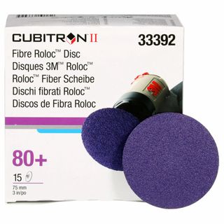 3M 33392  ROLOC CUBITRON II 75MM DISK 80G BOX OF 15 DISCS