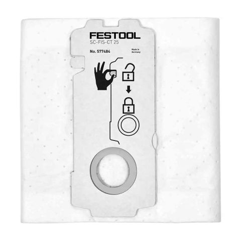 FESTOOL SELF CLEAN FILTER BAGS CT 25 - 5PK