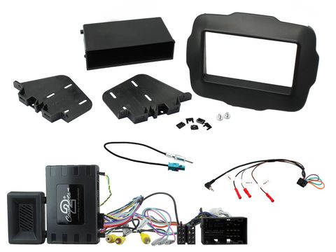 FITTING KIT JEEP RENEGADE 2015 - ON DOUBLE DIN (BLACK) COMPLETE KIT