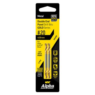 ALPHA GOLD SERIES NO. 11 GAUGE (4.85MM) PANEL DRILL BIT DOUBLE ENDED (CARD 2)