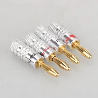 GOLD PLATED BANANA PLUG CONNECTORS 4MM PAIR