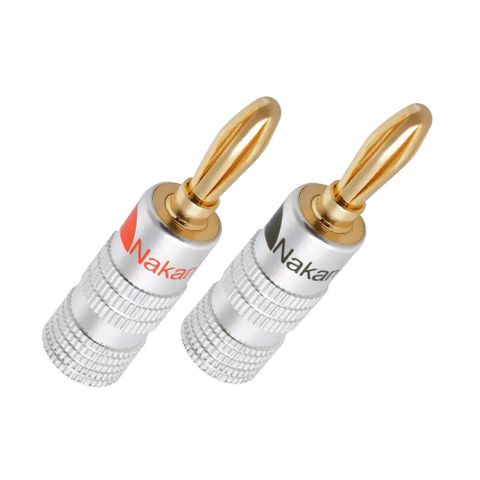 NAKAMICHI GOLD PLATED BANANA PLUG CONNECTORS 4MM PAIR