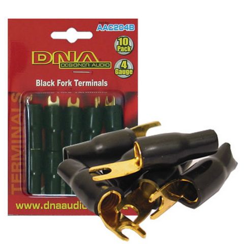 4 AWG FORK TERMINAL BLACK (10 PACK)