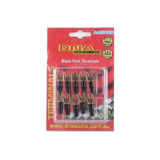 12 AWG FORK TERMINAL BLACK (10 PACK)