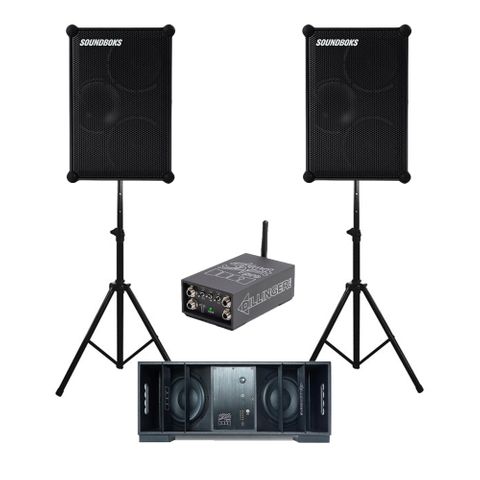 SOUNDBOKS 4 PAIR + DFB SUBWOOFER BATTERY POWERED PRO AUDIO KIT - 36MS FIXED LATENCY