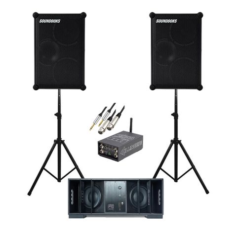 SOUNDBOKS 4 PAIR + DFB SUBWOOFER BATTERY POWERED PRO AUDIO KIT - 38MS FIXED LATENCY