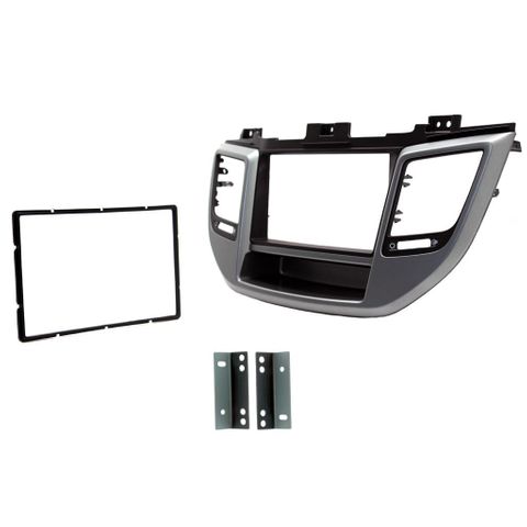 FITTING KIT HYUNDAI TUSCON 2015 - 2021 DOUBLE DIN (RHD) (SILVER / BLACK)