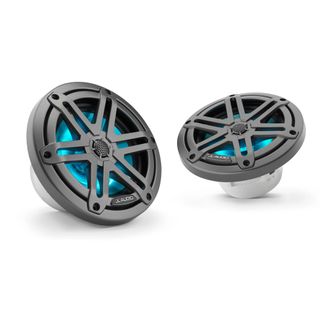 JL AUDIO M3-650X-S-GM-I 6.5" MARINE COAXIAL SPEAKERS GRAY METALLIC SPORT GRILLE WITH LED