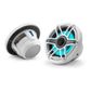 JL AUDIO M6-650X-S-GWGW-I 6.5" MARINE COAXIAL SPEAKERS GLOSS WHITE SPORTS GRILLE WITH LED