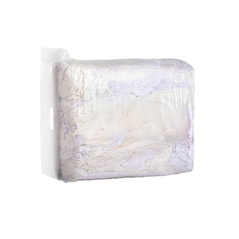 EDS AUTO WHITE COTTON T-SHIRT RAGS 10KG COMPRESSED CUBE