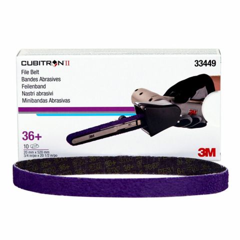 3M 33445 CUBITRON II SANDING BELT 20 X 520 MM 36+ PACK OF 10