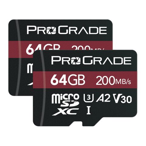 PROGRADE DIGITAL MICRO SDXC STRONTIUM UHS-I 64GB R200MB/S W50MB/S V30 2 PACK