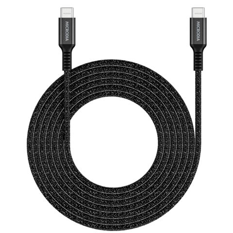 MICRODIA EXECABLE TWEED PD100W 2.6M USB-C TO USB-C CABLE - CHARCOAL