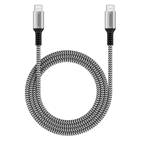 MICRODIA EXECABLE TWEED PD240W 1.8M USB-C TO USB-C CABLE - ZEBRA
