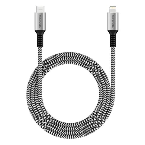 MICRODIA EXECABLE TWEED PD60W 1.3M USB-C TO LIGHTNING CABLE - ZEBRA