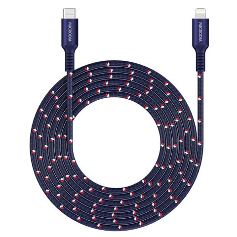MICRODIA EXECABLE TWEED PD60W 2.6M USB-C TO LIGHTNING CABLE - NAVY
