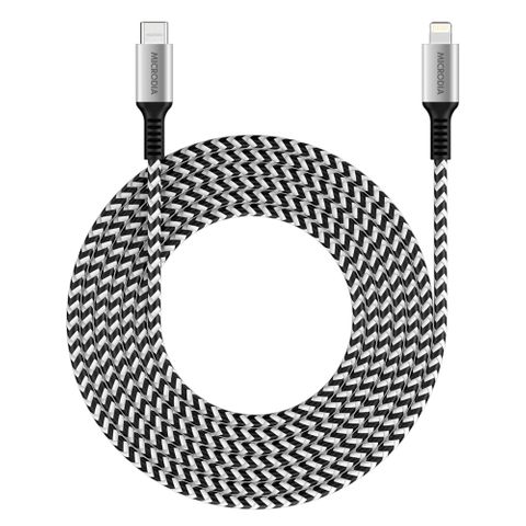 MICRODIA EXECABLE TWEED PD60W 2.6M USB-C TO LIGHTNING CABLE - ZEBRA