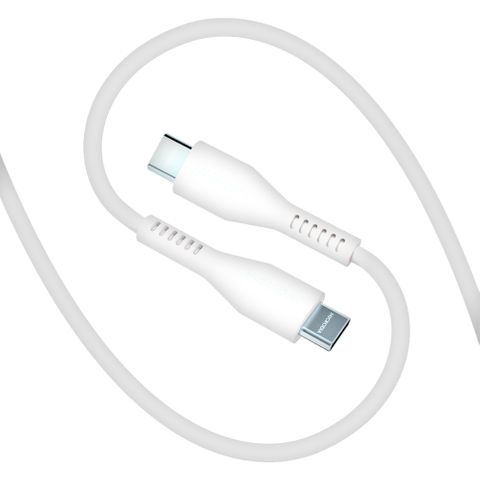 MICRODIA FRUITYWIRE LIQUID SILICON PD60W 1.3M USB-C TO USB-C CABLE - PEARL WHITE