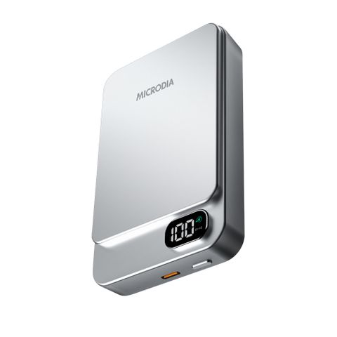 MICRODIA SNAP POWER ALUMINAIRE 35W MAGNETIC POWER BANK 10,000MAH SILVER