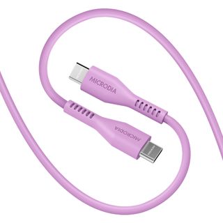 MICRODIA FRUITYWIRE LIQUID SILICON PD100W 1.3M USB-C TO USB-C CABLE - LAVENDER