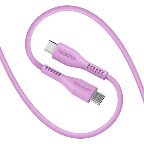 MICRODIA FRUITYWIRE LIQUID SILICON PD100W 1.3M USB-C TO USB-C CABLE - LAVENDER
