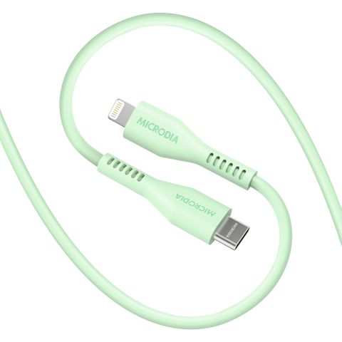 MICRODIA FRUITYWIRE LIQUID SILICON PD60W 1.3M USB-C TO LIGHTNING CABLE - MINT