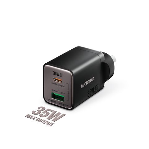MICRODIA SMARTCUBE NANO 35W DUAL PORT GAN WALL CHARGER - BLACK