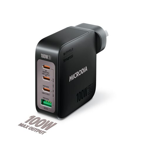 MICRODIA SMARTCUBE NANO 100W 4 PORT GAN WALL CHARGER - WHITE