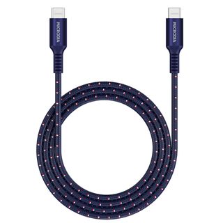 MICRODIA EXECABLE TWEED PD100W 1.3M USB-C TO USB-C CABLE - NAVY