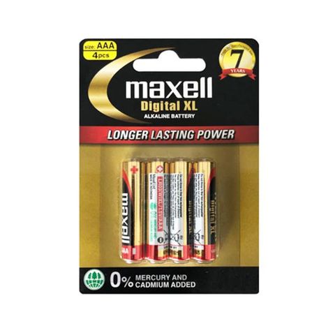 MAXELL ALKALINE BATTERY AAA DIGITAL XL 4 PCS PER PACK BLISTER