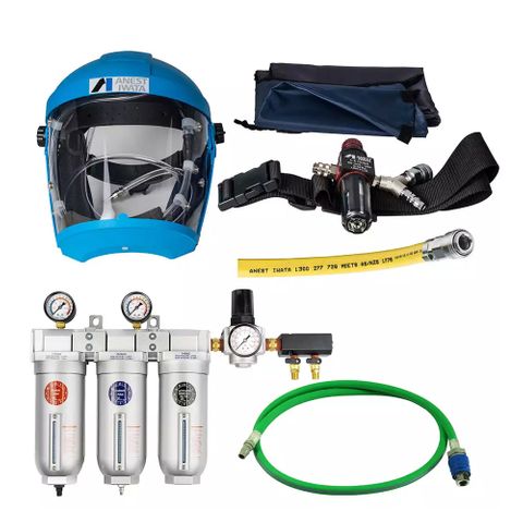 IWATA AIRFED MASK KIT - BREATHING HOSE AND 3 STAGE FILTER