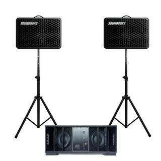 DUAL SOUNDBOKS GO + DFB SUBWOOFER BATTERY POWERED WIRELESS PRO AUDIO KIT