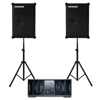 DUAL SOUNDBOKS 4 + DFB SUBWOOFER BATTERY POWERED WIRELESS PRO AUDIO KIT