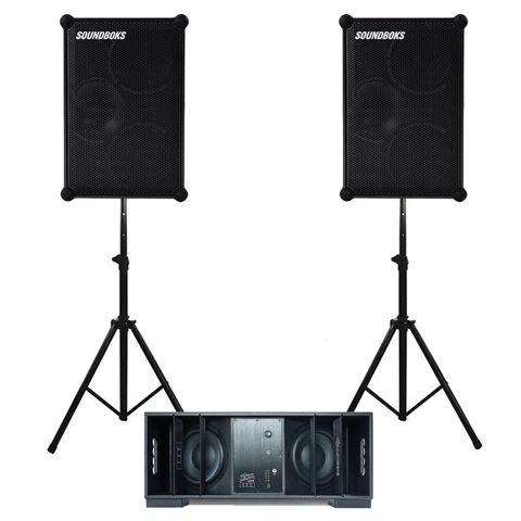 DUAL SOUNDBOKS 4 + DFB SUBWOOFER BATTERY POWERED WIRELESS PRO AUDIO KIT