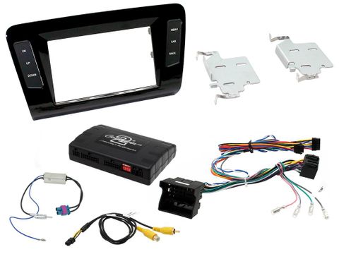 FITTING KIT SKODA OCTAVIA 2013 - 2017 DOUBLE DIN (BLACK) COMPLETE KIT